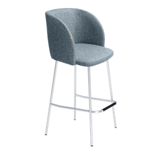 Барный стул SHT-ST33 / SHT-S29P (синий лед/хром лак) в Тамбове