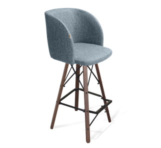 Барный стул SHT-ST33 / SHT-S80 (синий лед/темный орех/черный) в Тамбове