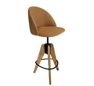 Барный стул SHT-ST35 / SHT-S92 (горчичный/браш.коричневый/черный муар) в Тамбове