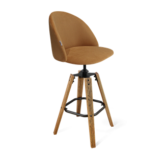 Барный стул SHT-ST35 / SHT-S93 (горчичный/браш.коричневый/черный муар) в Тамбове
