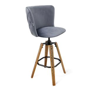 Барный стул SHT-ST36-3 / SHT-S93 (нейтральный серый/браш.коричневый/черный муар) в Тамбове