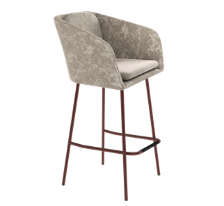 Барный стул SHT-ST43-1 / SHT-S29P (карамельный латте/медный металлик) в Тамбове