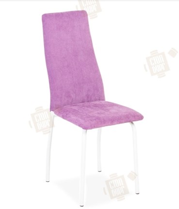 Кухонный стул Волна, каркас металл белый, инфинити фиолетовый в Тамбове - изображение