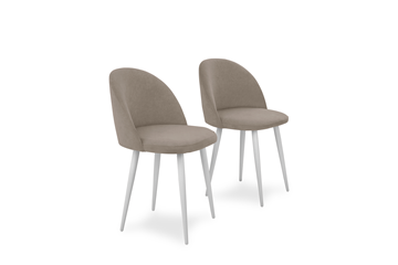 Комплект из 2-х кухонных стульев Лайт бежевый белые ножки в Тамбове