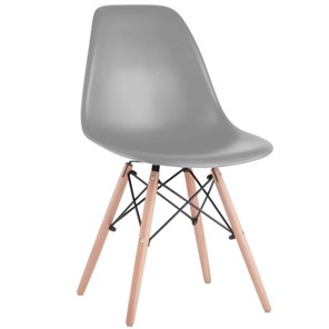 Комплект обеденных стульев 4 шт. BRABIX "Eames CF-010", пластик серый, опоры дерево/металл, 532632, 2033A в Тамбове
