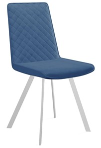 Кухонный стул 202, микровелюр B8 blue, ножки белые в Тамбове - предосмотр