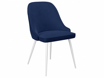 Мягкий стул 256, микровелюр К17 синий, ножки белые в Тамбове