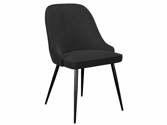 Мягкий стул 256, микровелюр К21 черный, ножки черные в Тамбове - изображение