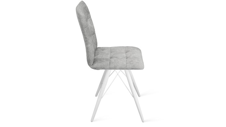 Обеденный стул Аспен К3 (Белый матовый/Микровелюр Wellmart Silver) в Тамбове - изображение 1