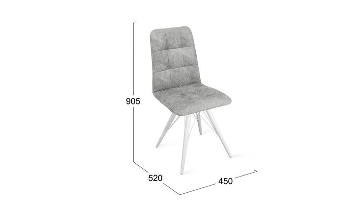 Обеденный стул Аспен К3 (Белый матовый/Микровелюр Wellmart Silver) в Тамбове - изображение 5