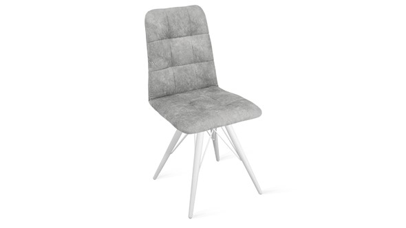 Обеденный стул Аспен К3 (Белый матовый/Микровелюр Wellmart Silver) в Тамбове - изображение