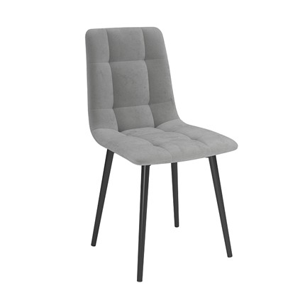 Обеденный стул Белла, велюр тенерифе грей/Цвет металл черный в Тамбове - изображение