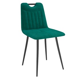 Обеденный стул Брандо, велюр тенерифе изумруд/Цвет металл черный в Тамбове