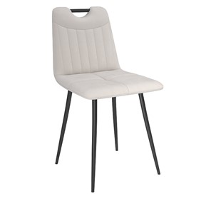 Обеденный стул Брандо, велюр тенерифе крем/Цвет металл черный в Тамбове