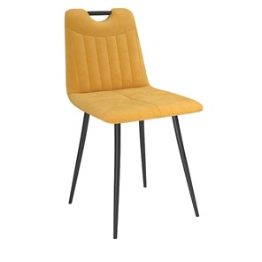 Обеденный стул Брандо, велюр тенерифе куркума/Цвет металл черный в Тамбове