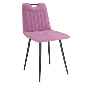 Обеденный стул Брандо, велюр тенерифе розовый/Цвет металл черный в Тамбове