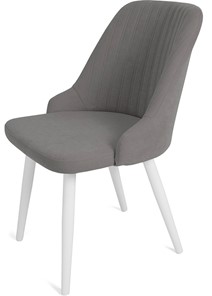 Обеденный стул Даниэлла, ноги белые круглые XXL (R38)/велюр T180 Светло-серый в Тамбове