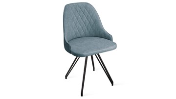 Обеденный стул Гранд К4 (Черный муар/Микровелюр Duna Dustry Blue) в Тамбове