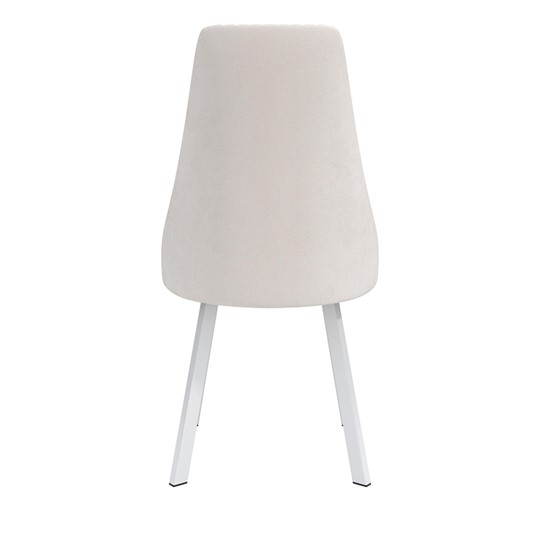 Обеденный стул Лион, велюр тенерифе крем/Цвет металл белый в Тамбове - изображение 3