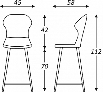 Обеденный стул Марио барный(Изумрудный Т189/ноги черные) в Тамбове - предосмотр 2