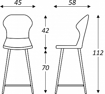 Обеденный стул Марио барный(Изумрудный Т189/ноги черные) в Тамбове - изображение 2