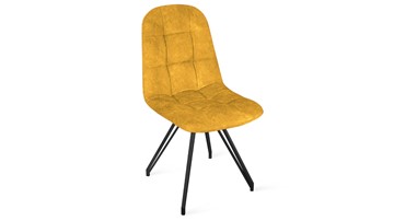 Кухонный стул Райс К4 (Черный муар/Микровелюр Wellmart Yellow) в Тамбове