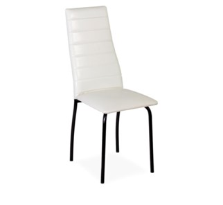 Обеденный стул Волна, прошивка горизонтально, каркас металл черный, Аттика белый в Тамбове