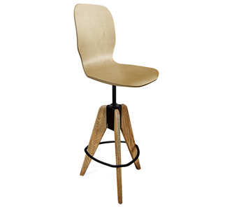Барный стул SHT-ST15-1/S92 (прозрачный лак/брашированный коричневый/черный муар) в Тамбове