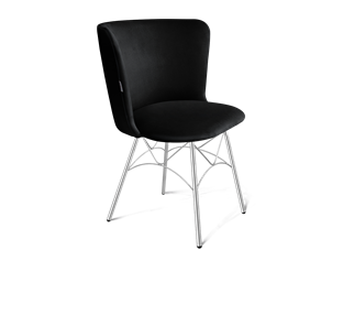Обеденный стул SHT-ST36 / SHT-S107 (ночное затмение/хром лак) в Тамбове