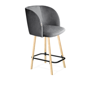 Полубарный стул SHT-ST33 / SHT-S94-1 (угольно-серый/прозрачный лак/черный муар) в Тамбове