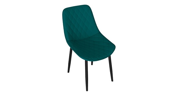 Обеденный стул Oscar (Черный муар/Велюр L006 бирюзовый) в Тамбове - изображение