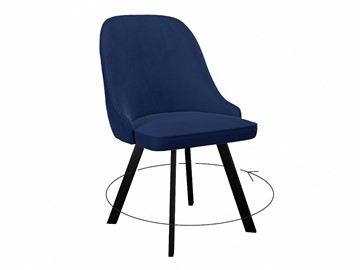 Кухонный стул 266 поворотный, микровелюр K17 синий, ножки черные в Тамбове