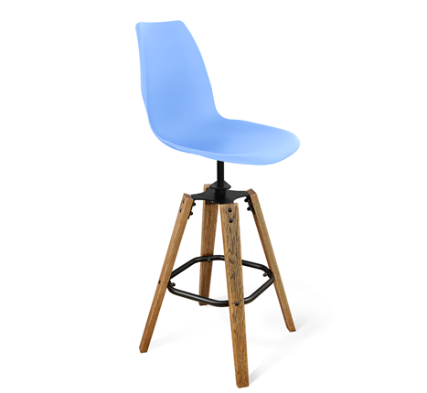 Барный стул SHT-ST29/S93 (голубой pan 278/брашированный коричневый/черный муар) в Тамбове - изображение