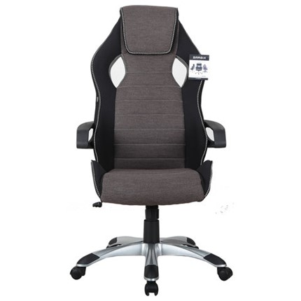 Кресло офисное Brabix Techno GM-002 (ткань, черное/серое, вставки белые) в Тамбове - изображение