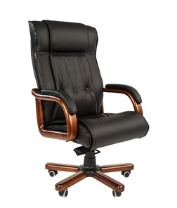 Кресло компьютерное CHAIRMAN 653 кожа черная в Тамбове - предосмотр