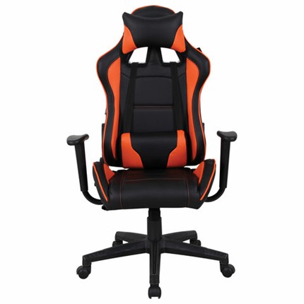 Компьютерное кресло Brabix GT Racer GM-100 (две подушки, экокожа, черное/оранжевое) 531925 в Тамбове - изображение