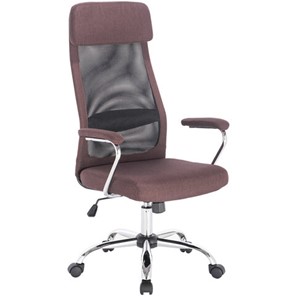 Офисное кресло Brabix Flight EX-540 (хром, ткань, сетка, коричневое) 531849 в Тамбове