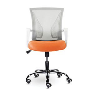 Офисное кресло Brabix Wings MG-306 (пластик белый, хром, сетка, серое/оранжевое) в Тамбове