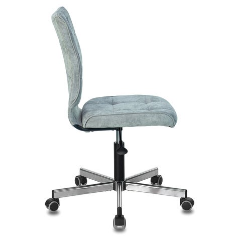 Кресло офисное Brabix Stream MG-314 (без подлокотников, пятилучие серебристое, ткань, серо-голубое) 532395 в Тамбове - изображение 1