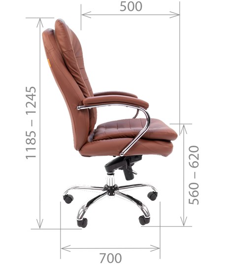 Офисное кресло CHAIRMAN 795 кожа, цвет коричневый в Тамбове - изображение 2