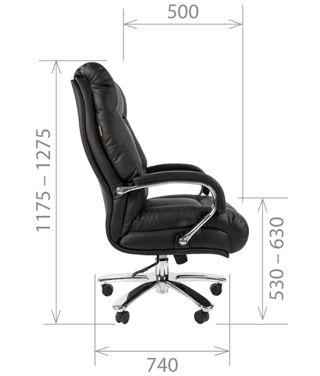 Компьютерное кресло CHAIRMAN 405 черное нат.кожа/экокожа в Тамбове - изображение 4