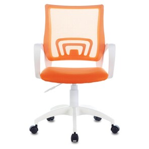 Компьютерное кресло Brabix Fly MG-396W (с подлокотниками, пластик белый, сетка, оранжевое) 532401 в Тамбове - предосмотр 1