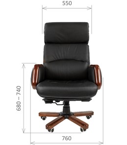 Офисное кресло CHAIRMAN 417 кожа черная в Тамбове - предосмотр 1