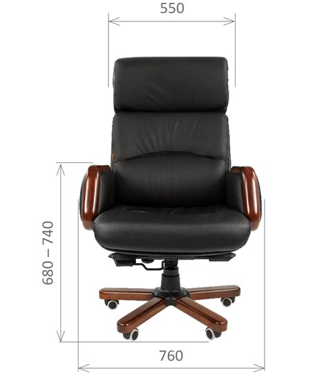 Офисное кресло CHAIRMAN 417 кожа черная в Тамбове - изображение 1
