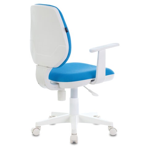 Кресло Brabix Fancy MG-201W (с подлокотниками, пластик белый, голубое) 532411 в Тамбове - изображение 3