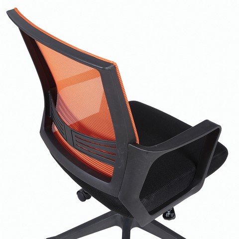 Офисное кресло Brabix Balance MG-320 (с подлокотниками, комбинированное черное/оранжевое) 531832 в Тамбове - изображение 6