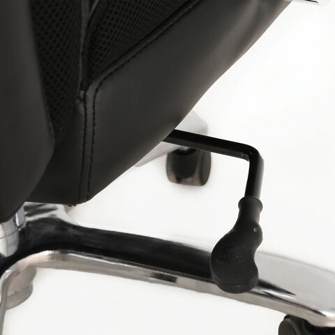 Кресло офисное Brabix Premium Bomer HD-007 (рециклированная кожа, хром, черное) 531939 в Тамбове - изображение 5