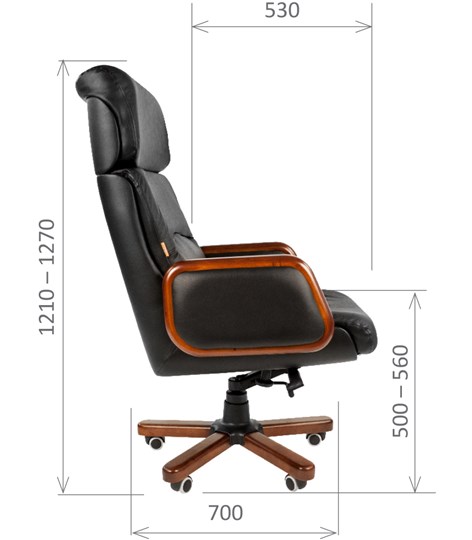 Офисное кресло CHAIRMAN 417 кожа черная в Тамбове - изображение 2