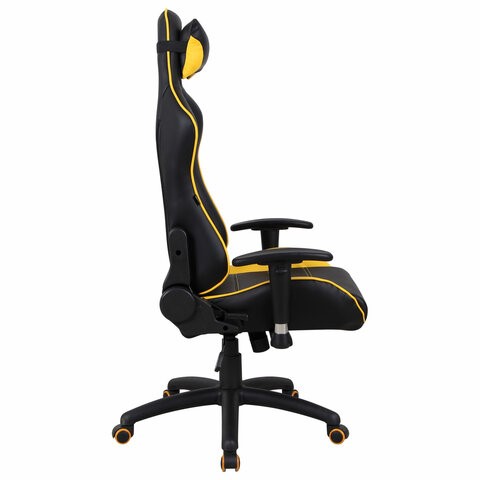 Офисное кресло Brabix GT Master GM-110 (две подушки, экокожа, черное/желтое) 531927 в Тамбове - изображение 1