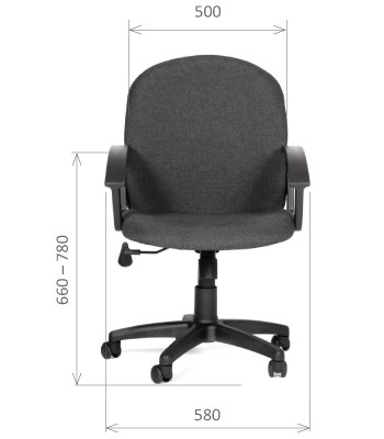 Кресло офисное CHAIRMAN 681 Ткань C-3 черное в Тамбове - изображение 1